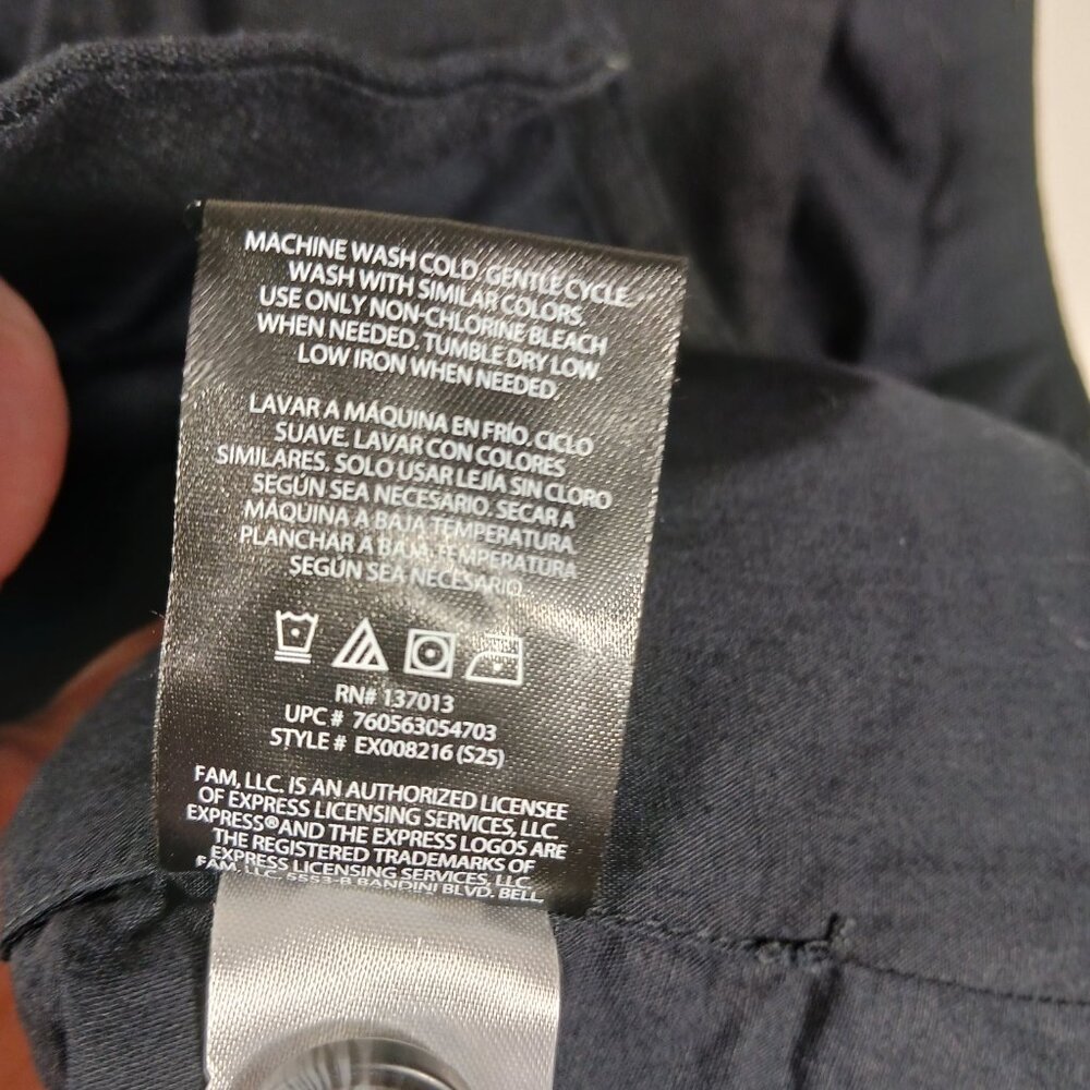 EXPRESS, 2X Black Linen Blend Button Up Vest, Classic Fit, Minimalist, Versatile - Picture 12 of 14